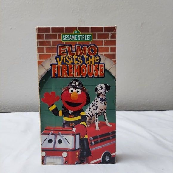Sesame Street Elmo Visits The Firehouse VHS Video VCR Tape Rare VTG Kids Tested! - Picture 1 of 5